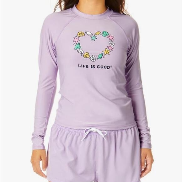Life Is Good Swim Shirt, Small Petite Sunshirt - Picture 1 of 7